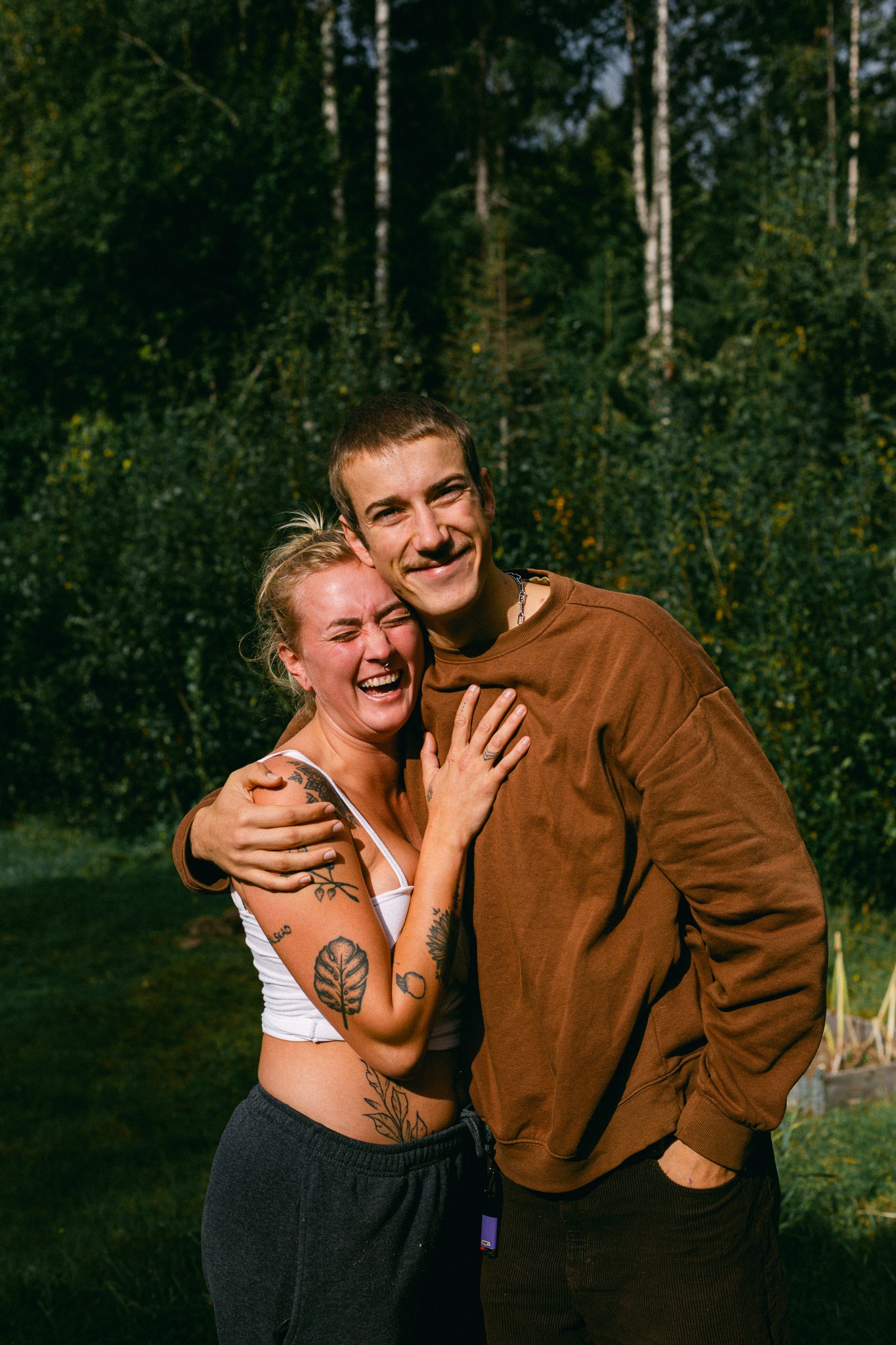 A volunteer enjoying the serene environment of Swedish nature during a volunteer program.