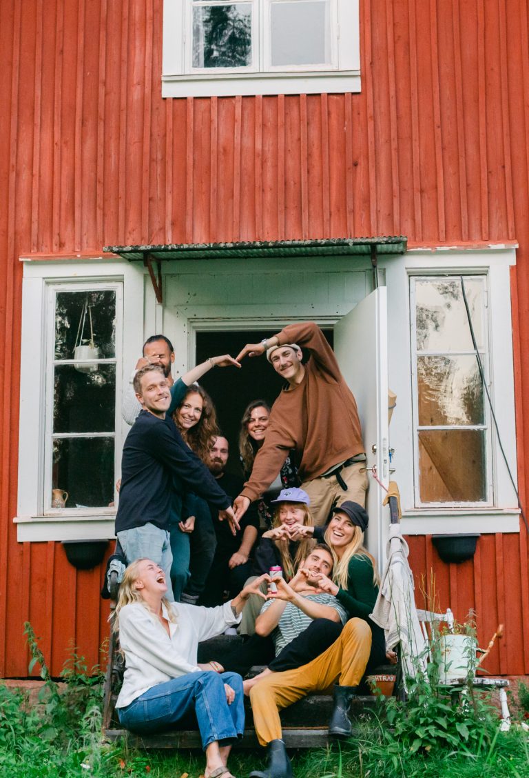 Volunteers in Sweden taking funny and wholesome group photos together